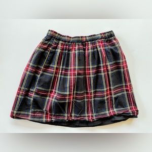 J CREW CREWCUTS girls black tartan plaid holiday skirt size 8